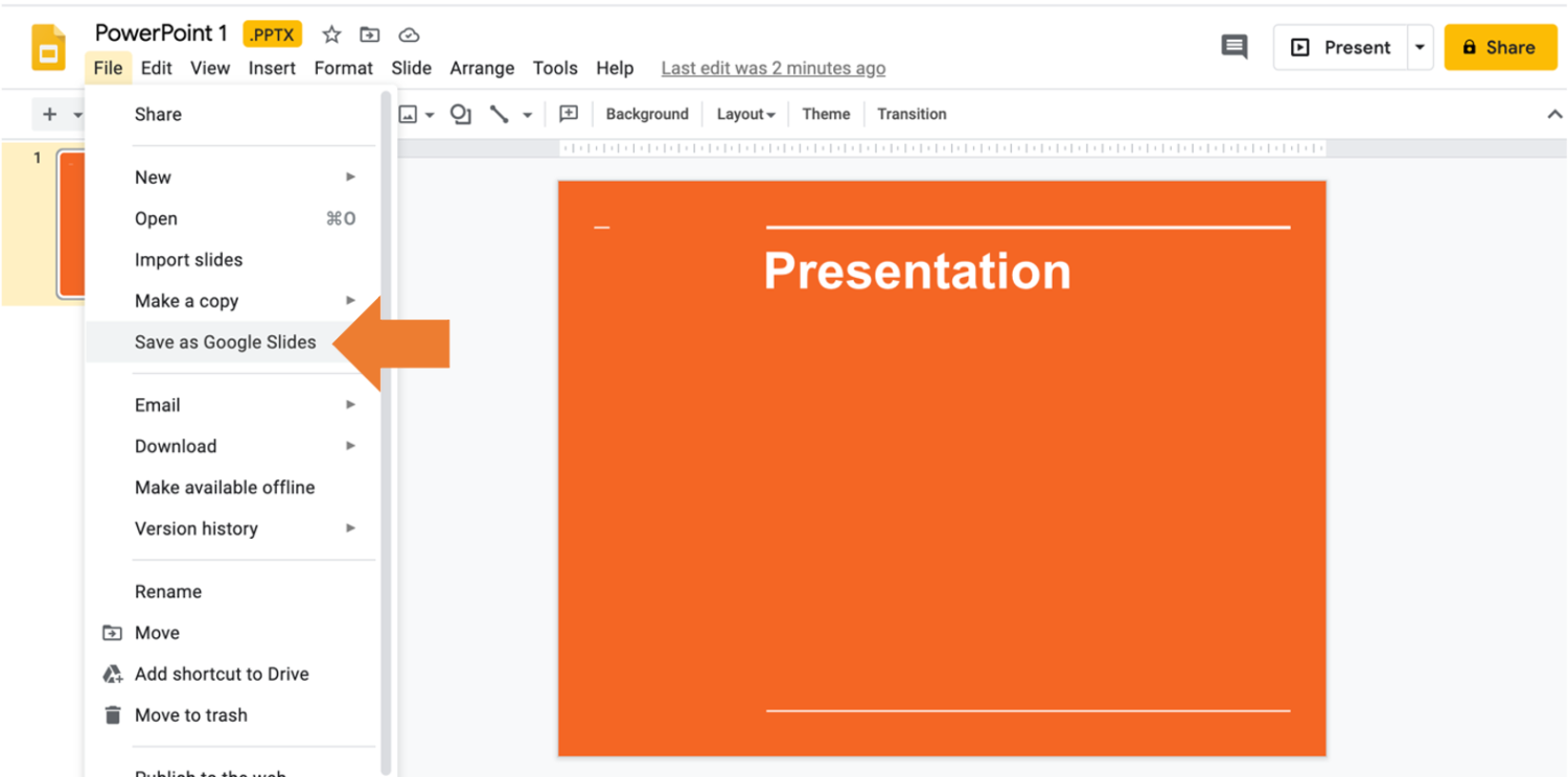 how to move powerpoint presentation to google slides