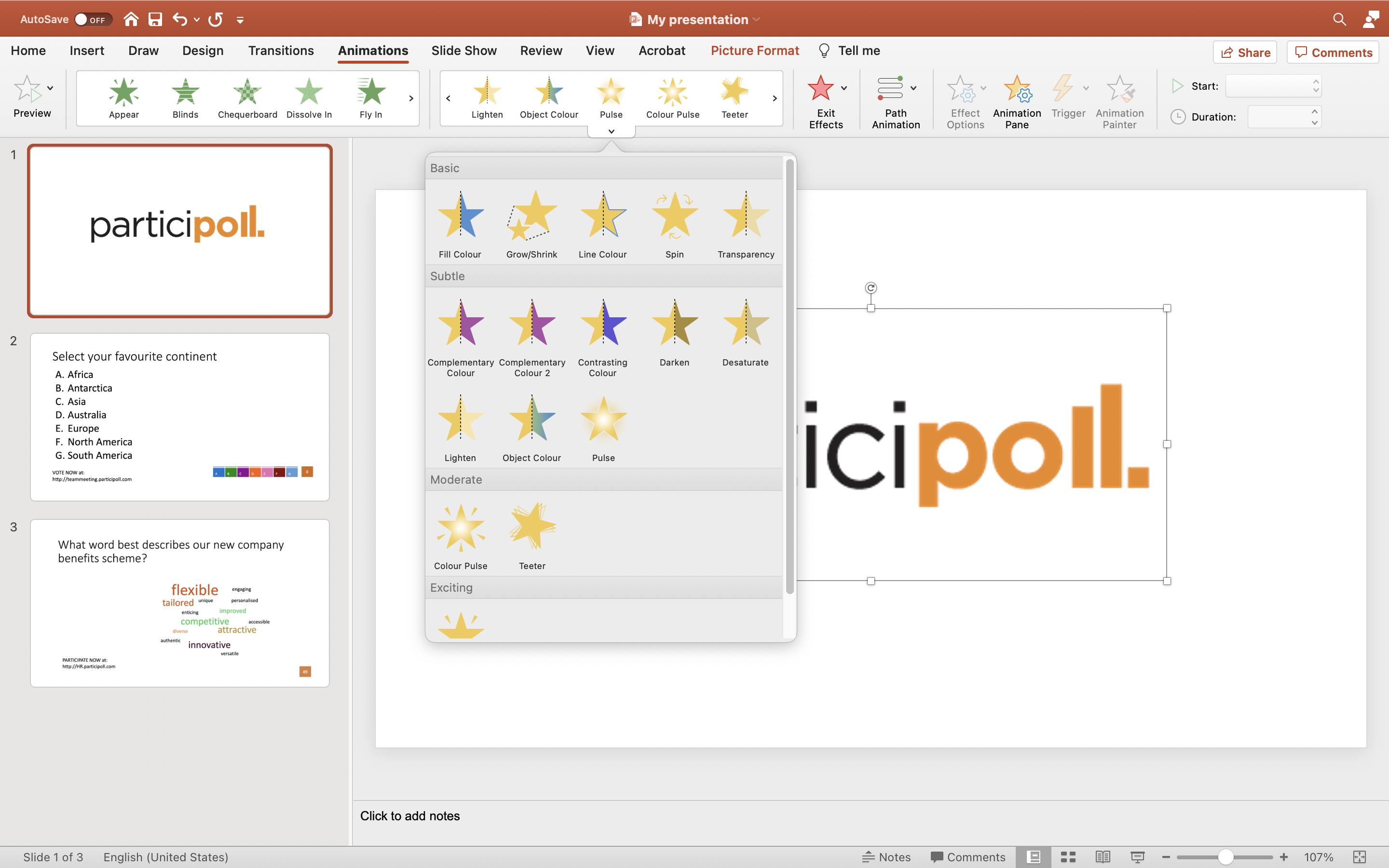 use animation in powerpoint for mac